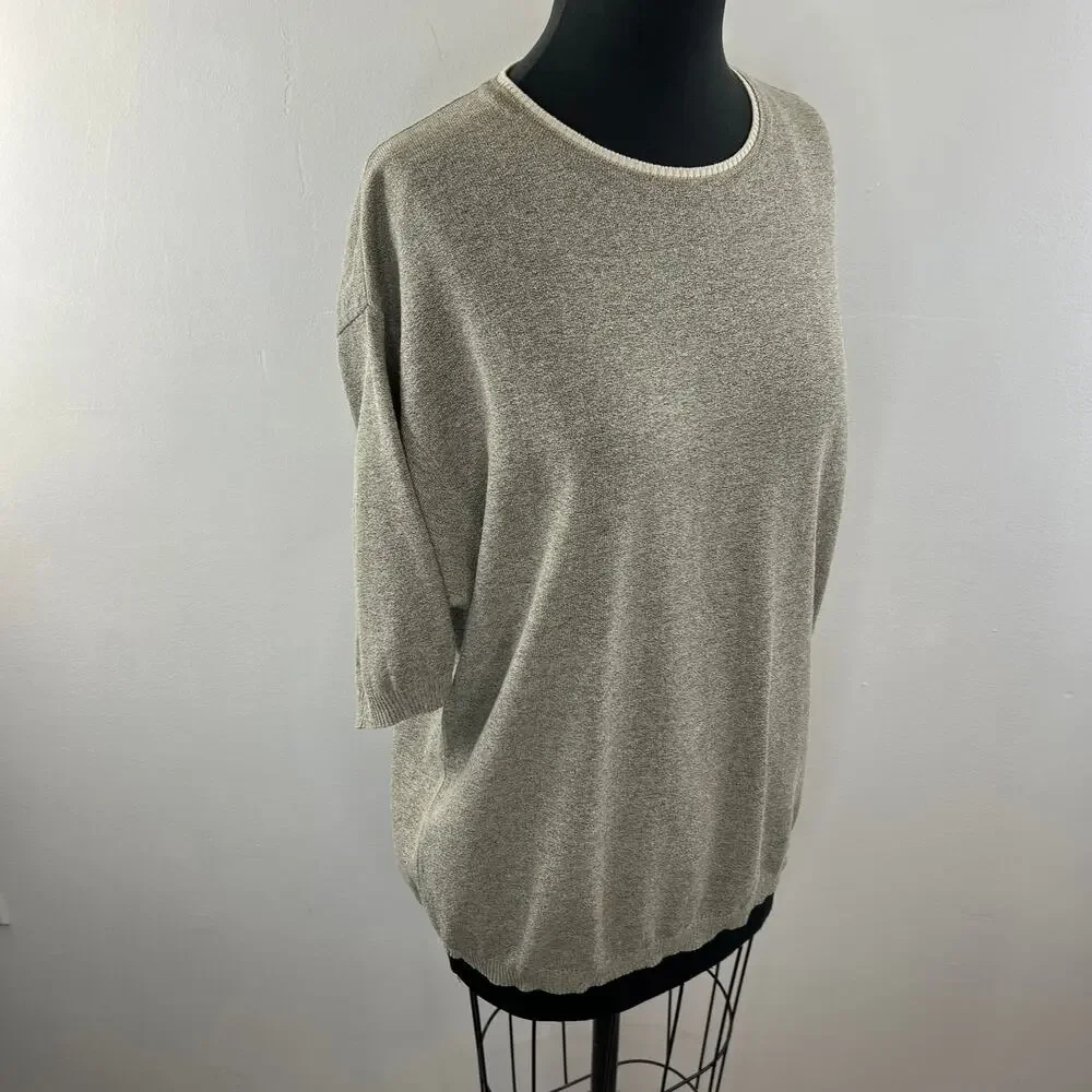 Raffi Linea Uomo Heather Beige Sweater Cotton Blend Crew Neck Size X-Large XL